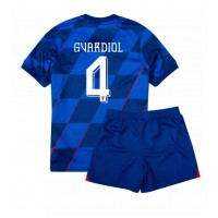 Camiseta Croacia Josko Gvardiol #4 Visitante Equipación para niños Eurocopa 2024 manga corta (+ pantalones cortos)